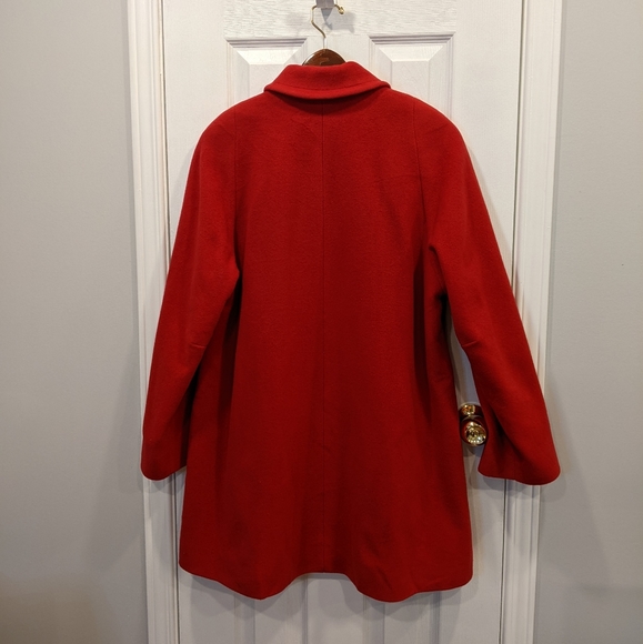 EUC Scarlet Red Wool Cashmere Winter Peacoat Mallia Melanie Lyne size 6 - Picture 2 of 14